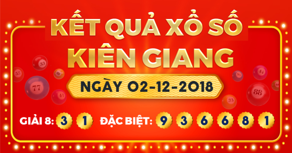 Kết quả xổ số Kiên Giang ngày 2/12/2018